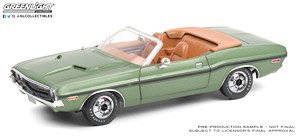 1970 Dodge Challenger R/T Convertible - F8 Green Metallic with Tan Interior and Deluxe Wheel Covers (Diecast Car)