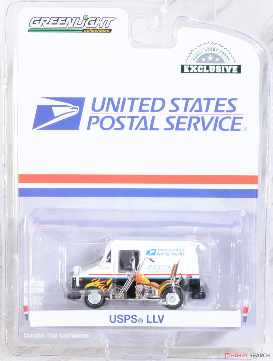 United States Postal Service (USPS) Long-Life Postal Delivery Vehicle (LLV) - American Motorcycles Collectible Stamps LLV (Diecast Car) Package1