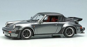 Porsche 930 Turbo Cabriolet 1988 Slate Gray Metallic (Dark Red Interior) (Diecast Car)