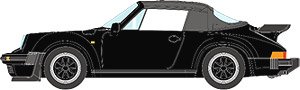 Porsche 930 Turbo Cabriolet 1988 Black (Tan Interior) (Diecast Car)
