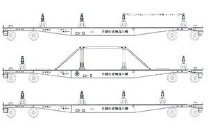 1/80(HO) Long Rail CHIKI SNSY Type Kit (50m Rail Transport Wagon Formation) (3-Car Set) (Unassembled Kit) (Model Train)