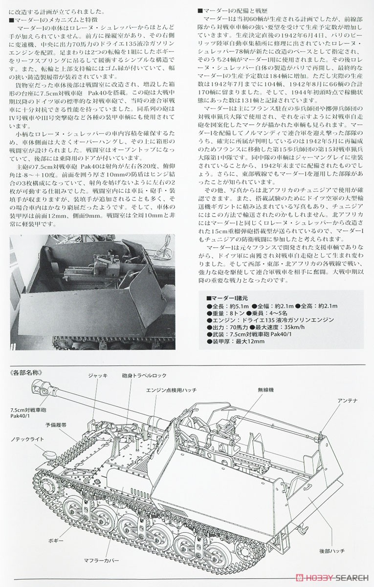 ドイツ対戦車自走砲 マーダーI (プラモデル) 解説2