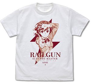 とある科学の超電磁砲T 御坂美琴 Tシャツ Ver.2.0 WHITE M (キャラクターグッズ)