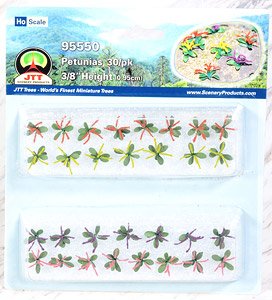 95550 (HO) Petunias, 30/pk 3/8``Height (0.95cm) (Model Train)