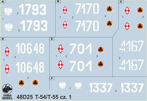 ポーランド軍 T-54/T-55用 デカール (T-54A、T-55、T-55A、 T-55M) (デカール)