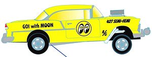 1955 Chevrolet Bel Air Gasser - Mooneyes - Bright Yellow (Diecast Car)