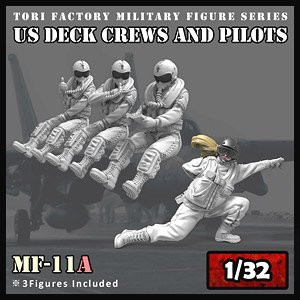 現用 米 アメリカ海軍空母カタパルトオフィサー&パイロット(4体入) (プラモデル)