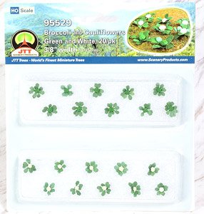 95529 (HO) Broccoli and Cauliflowers Green and White, 20/pk 3/8``width (0.95cm) (Model Train)