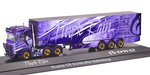 (HO) スカニア CS 20 HD 6x4冷蔵セミトレーラートラック `Von Wartburg/Purple Rain` (鉄道模型)