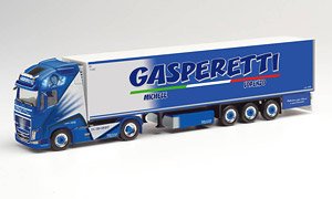 (HO) Volvo FH Gl.XL Refrigerate Box Semi Trailer `Gasperetti` (Model Train)
