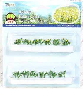 95543 (HO) Daisies, 24/pk 1/2`` Height (1.27cm) (Model Train)