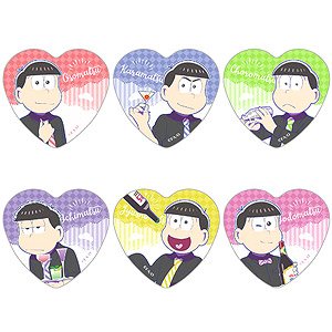 おそ松さん ハート缶バッジ (6個セット) (キャラクターグッズ)