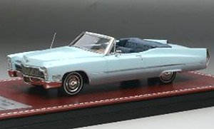 キャデラック ドゥビル コンバーチブル 1968 ブルー (ミニカー)
