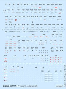 Mi-24V データーステンシル (英語・ロシア語 ) (ズべズダ用) (デカール)