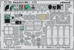 Photo-Etched Parts for Beaufort Mk.I (for Airfix) (Plastic model)