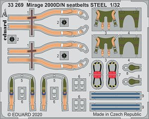 Mirage 2000D/N Seatbelts Steel (for Kitty Hawk) (Plastic model)