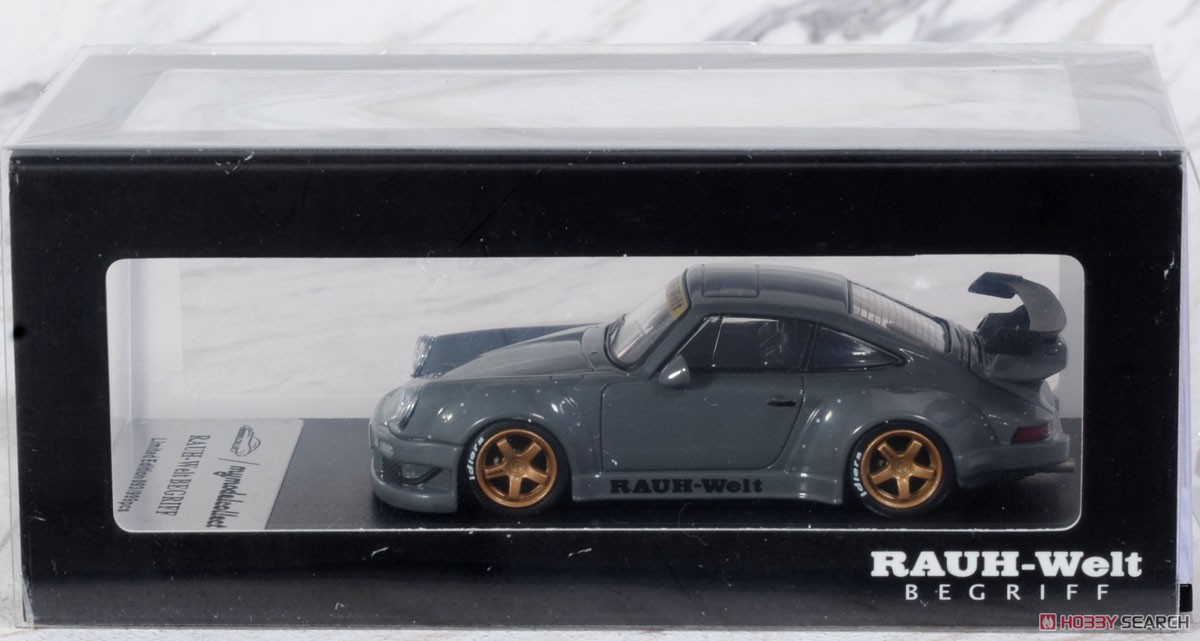 RWB 930 GT Wing Cement Grey (Wheel: Gold) (Diecast Car) Package1