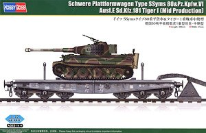 ドイツ SSyms タイプ80 重平貨車＆タイガーI 重戦車 中期型 (プラモデル)