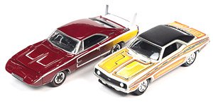 サイケデリック 70`s 2台セット 1969 カマロ + 1969 ダッジ デイトナ (ミニカー)