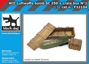 WW II Luftwaffe Bomb SC 250 + Crate Box No.1 (Plastic model)