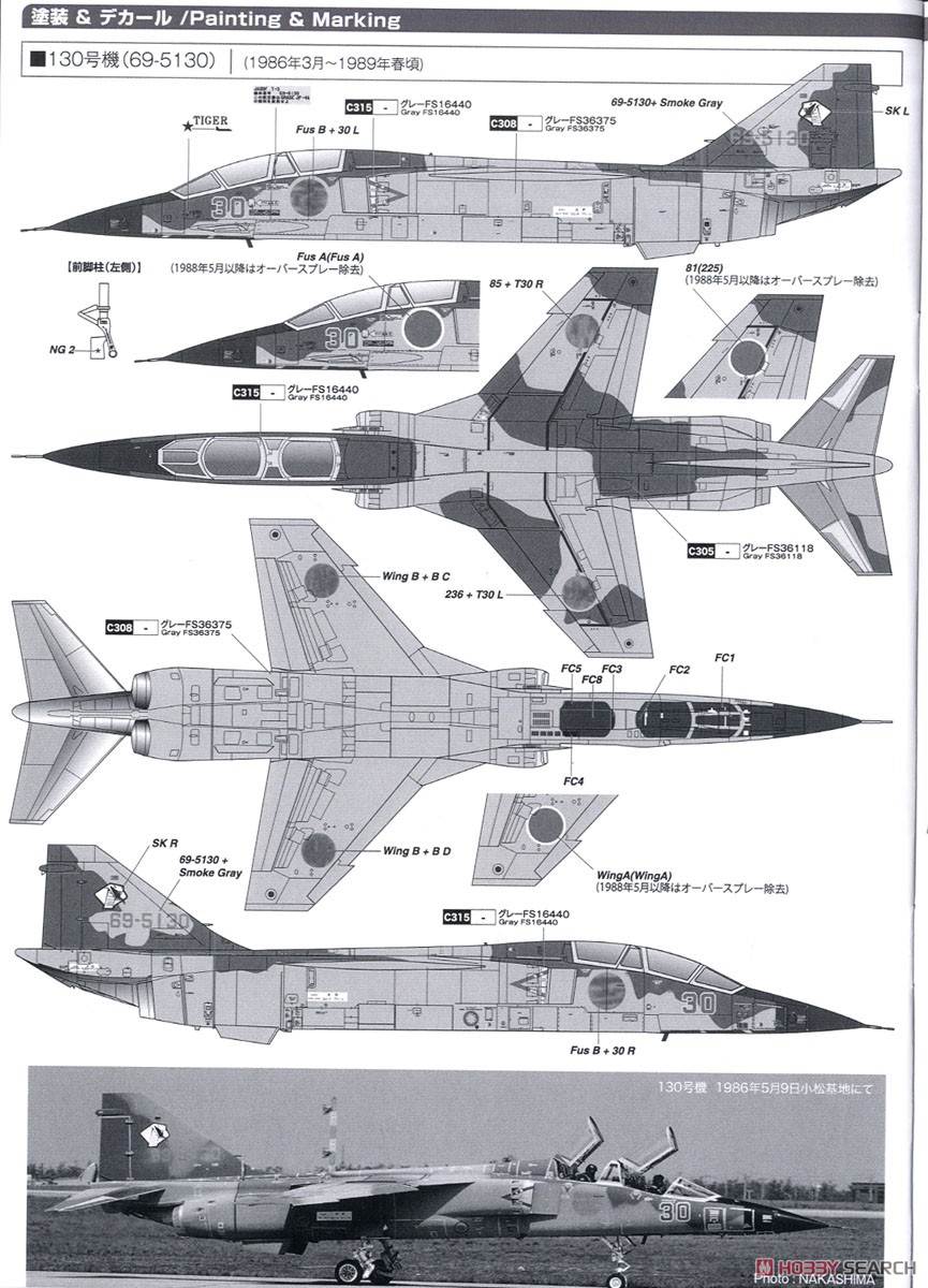 航空自衛隊 T-2 飛行教導隊・パート3 (ダークグレー制空迷彩編) (プラモデル) 塗装5