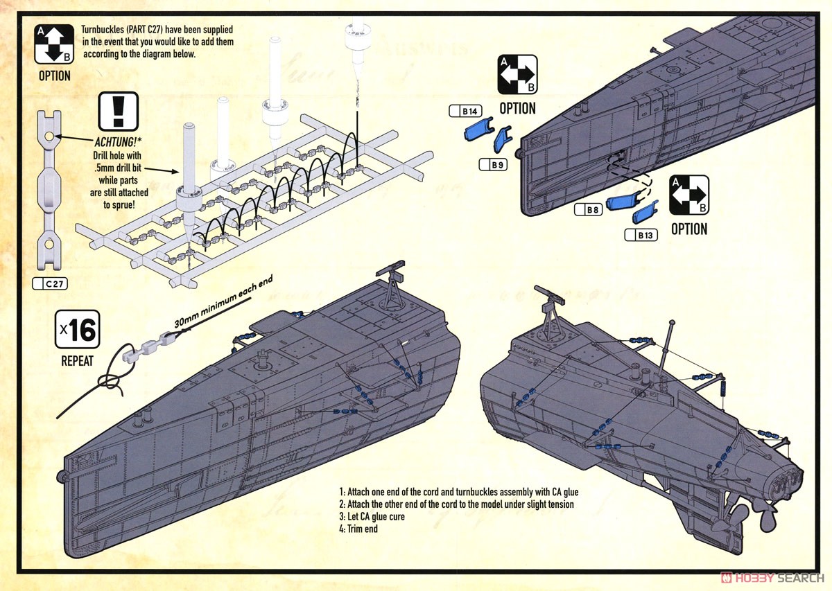 WWI ドイツ Uボート SM U9 (プラモデル) 設計図9