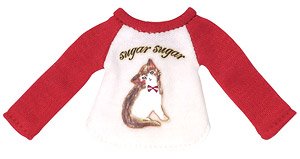 Nyanko Lagran T-shirt (Red x White) (Fashion Doll)