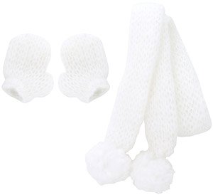 Picco D Muffler & Mittens Set (White) (Fashion Doll)