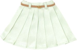 PNM Leather Belt Pleated Mini Skirts (Mint) (Fashion Doll)