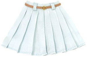 PNM Leather Belt Pleated Mini Skirts (Saxe) (Fashion Doll)