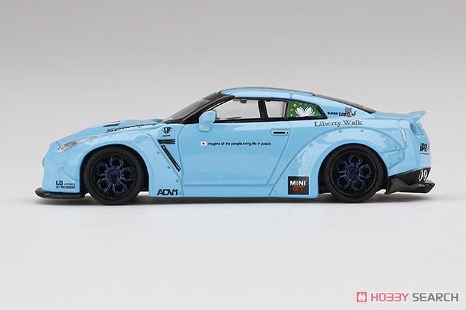 LB Works Nissan GT-R R35 Type1 Rear Wing Version 2 Light Blue Collection Garage Special (RHD) (Diecast Car) Item picture3