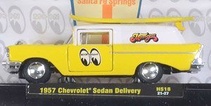 1957 Chevrolet Sedan Delivery - Mooneyes (Includes Surf Board) - Bright Yellow (Diecast Car)