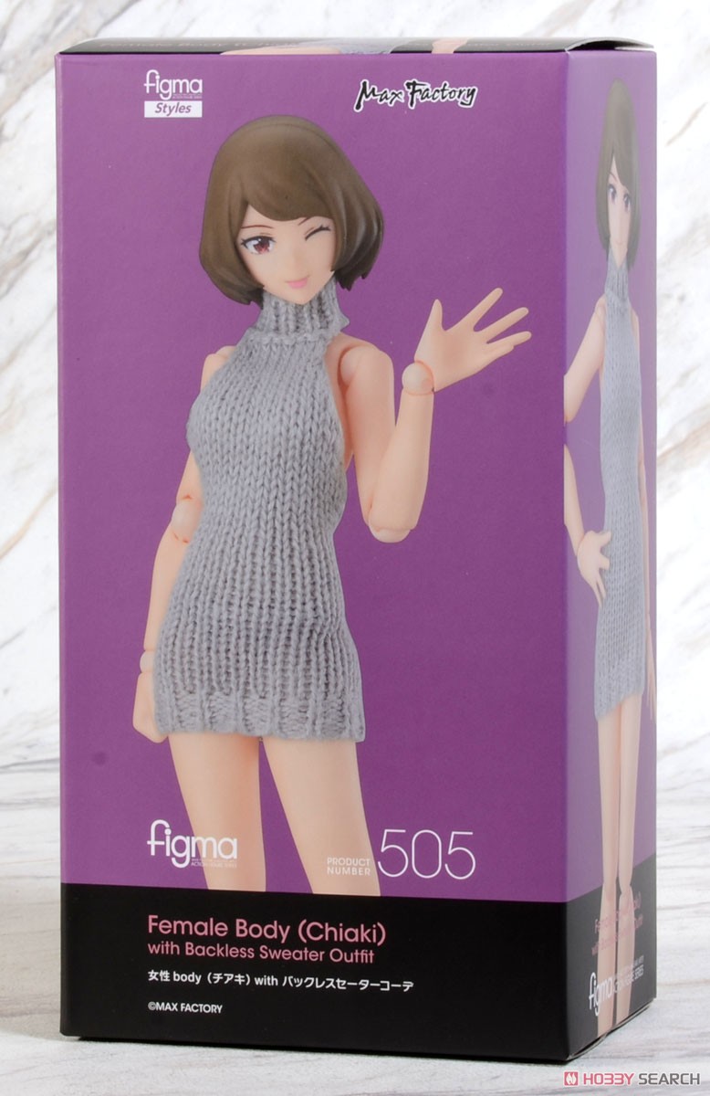 figma 女性body (チアキ) with バックレスセーターコーデ (フィギュア) パッケージ1