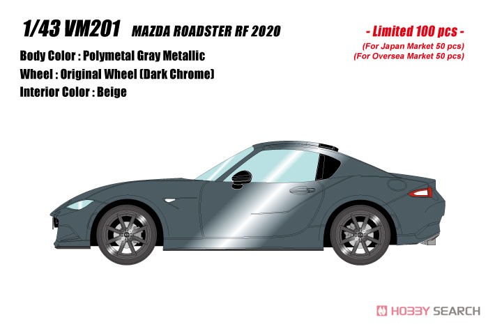 マツダ ロードスター RF 2020 ポリメタルグレーメタリック (ミニカー) その他の画像1