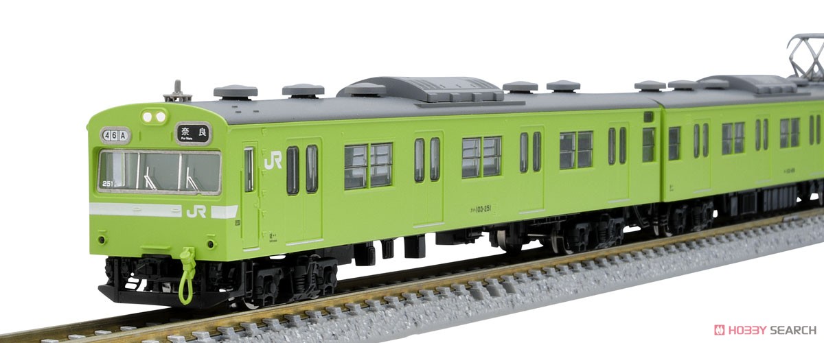 J.R. Commuter Train Series 103 (J.R. West, Black Sash, Olive Green) Standard Set (Basic 4-Car Set) (Model Train) Item picture8