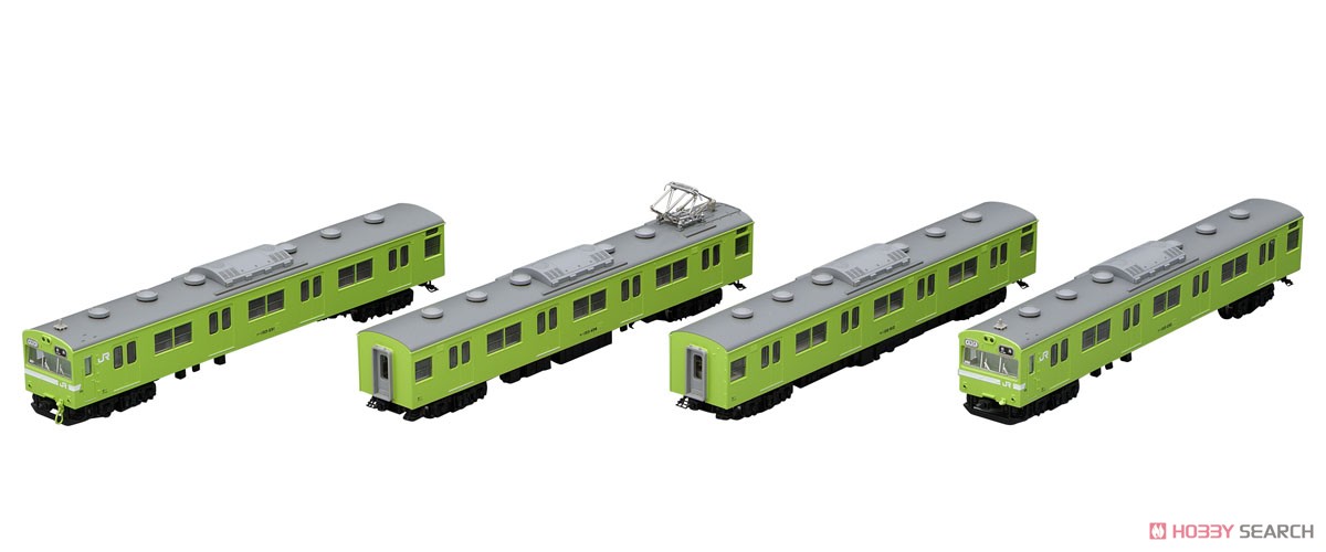 J.R. Commuter Train Series 103 (J.R. West, Black Sash, Olive Green) Standard Set (Basic 4-Car Set) (Model Train) Item picture9