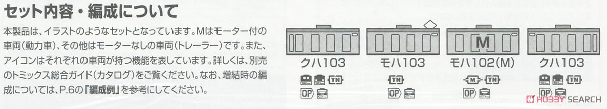J.R. Commuter Train Series 103 (J.R. West, Black Sash, Olive Green) Standard Set (Basic 4-Car Set) (Model Train) About item4