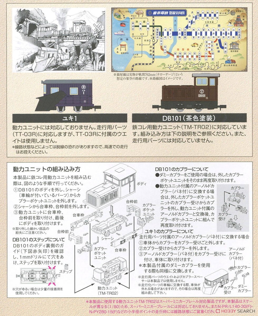 鉄道コレクション ナローゲージ80 猫屋線 ユキ1・DB101茶色塗装 (2両セット) (鉄道模型) 解説1