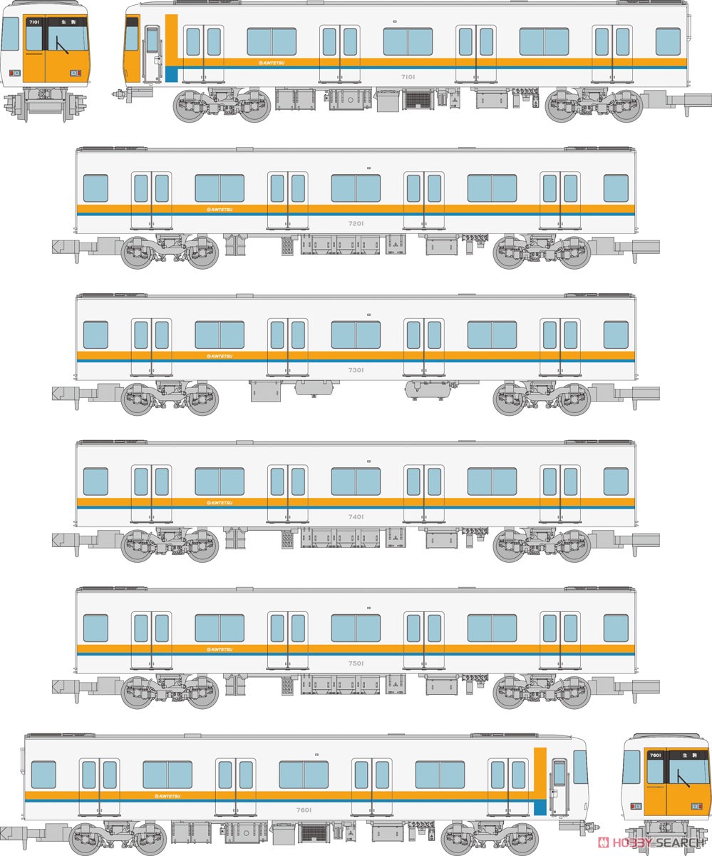 鉄道コレクション 近畿日本鉄道 7000系 (6両セット) (鉄道模型) その他の画像1