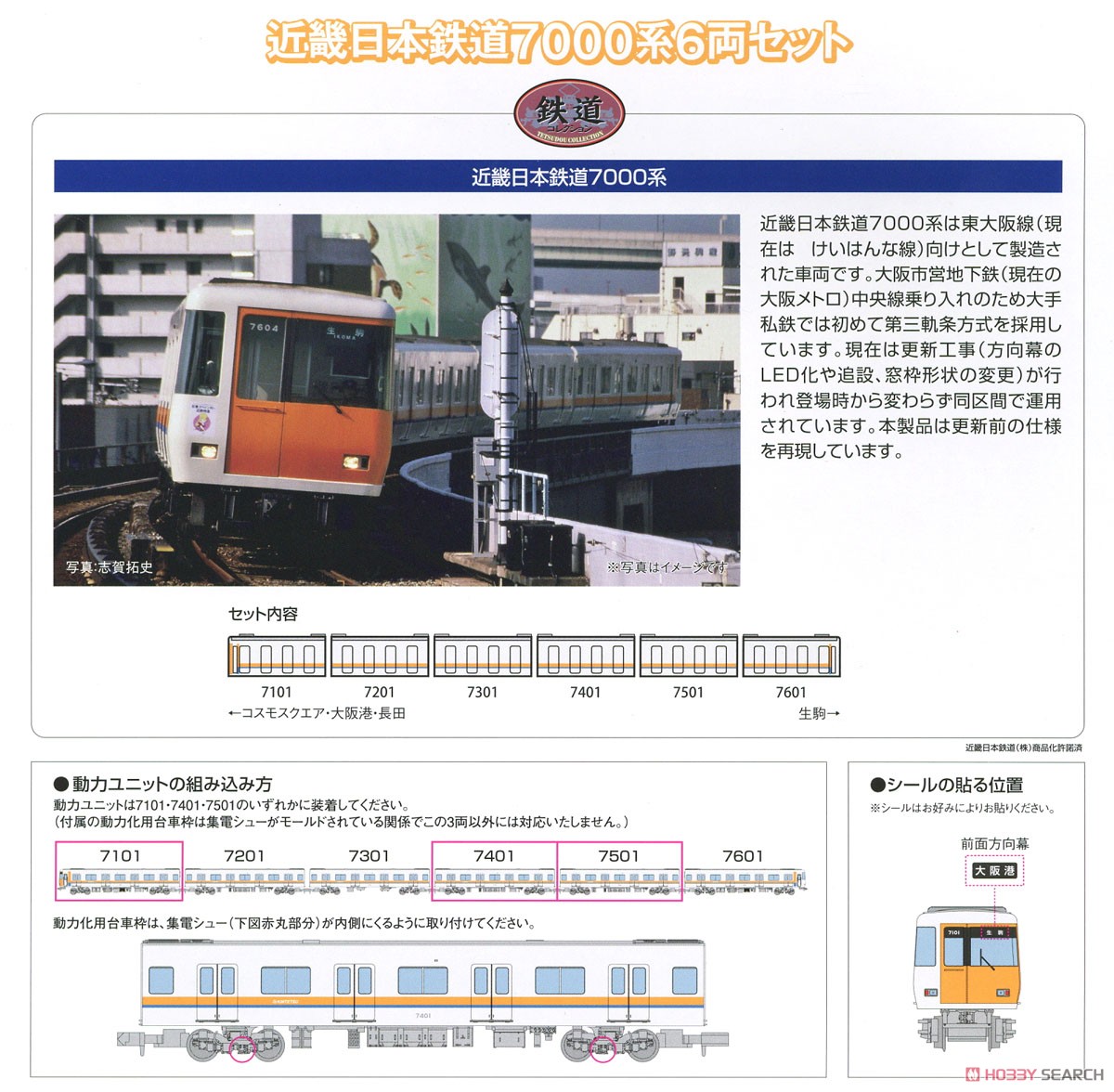 鉄道コレクション 近畿日本鉄道 7000系 (6両セット) (鉄道模型) 解説1