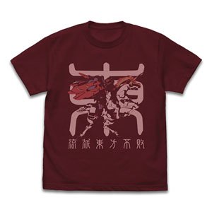 Mobile Fighter G Gundam Master Gundam & Fuunsaiki T-Shirt Burgundy S (Anime Toy)