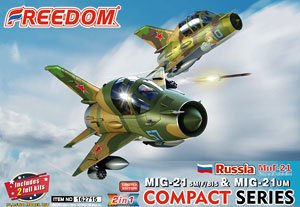 Compact Series: MiG-21SM/F/BIS & MiG-21UM Russia (2 in 1) (Plastic model)