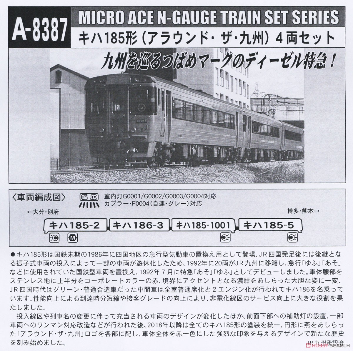 キハ185形 (アラウンド・ザ・九州) 4両セット (4両セット) (鉄道模型) 解説1