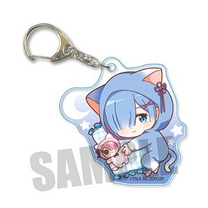 Gyugyutto Acrylic Key Ring Re:Zero -Starting Life in Another World- Good Night Ver. Rem (Kigurumi) (Anime Toy)