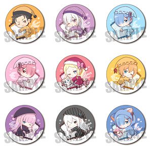 Trading Can Badge Re:Zero -Starting Life in Another World- Good Night Ver. Gyugyutto (Set of 9) (Anime Toy)