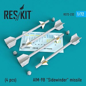 AIM-9B サイドワインダーミサイル w/リムーブ・ビフォア・フライトカバー (4個入り) (プラモデル)