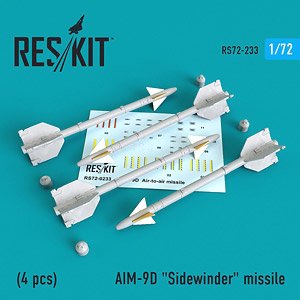 AIM-9D サイドワインダーミサイル w/リムーブ・ビフォア・フライトカバー (4個入り) (プラモデル)