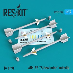 AIM-9E サイドワインダーミサイル w/リムーブ・ビフォア・フライトカバー (4個入り) (プラモデル)