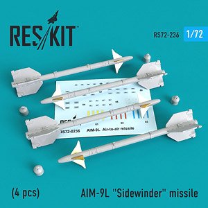 AIM-9L サイドワインダーミサイル w/リムーブ・ビフォア・フライトカバー (4個入り) (プラモデル)