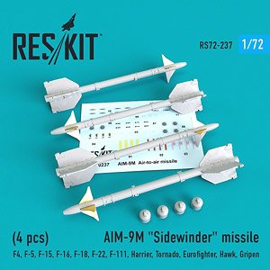 AIM-9M サイドワインダーミサイル w/リムーブ・ビフォア・フライトカバー (4個入り) (プラモデル)